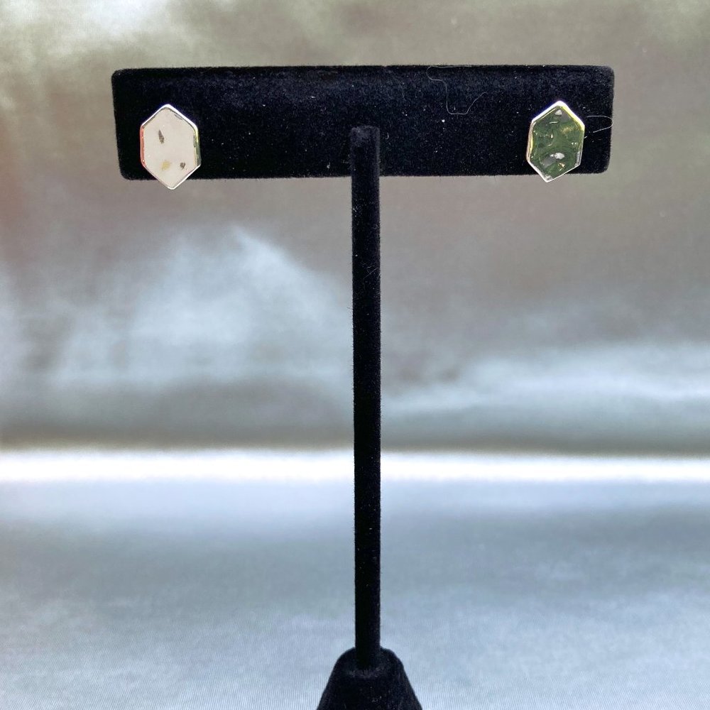 Silver Tone Stud Earrings - Brand New